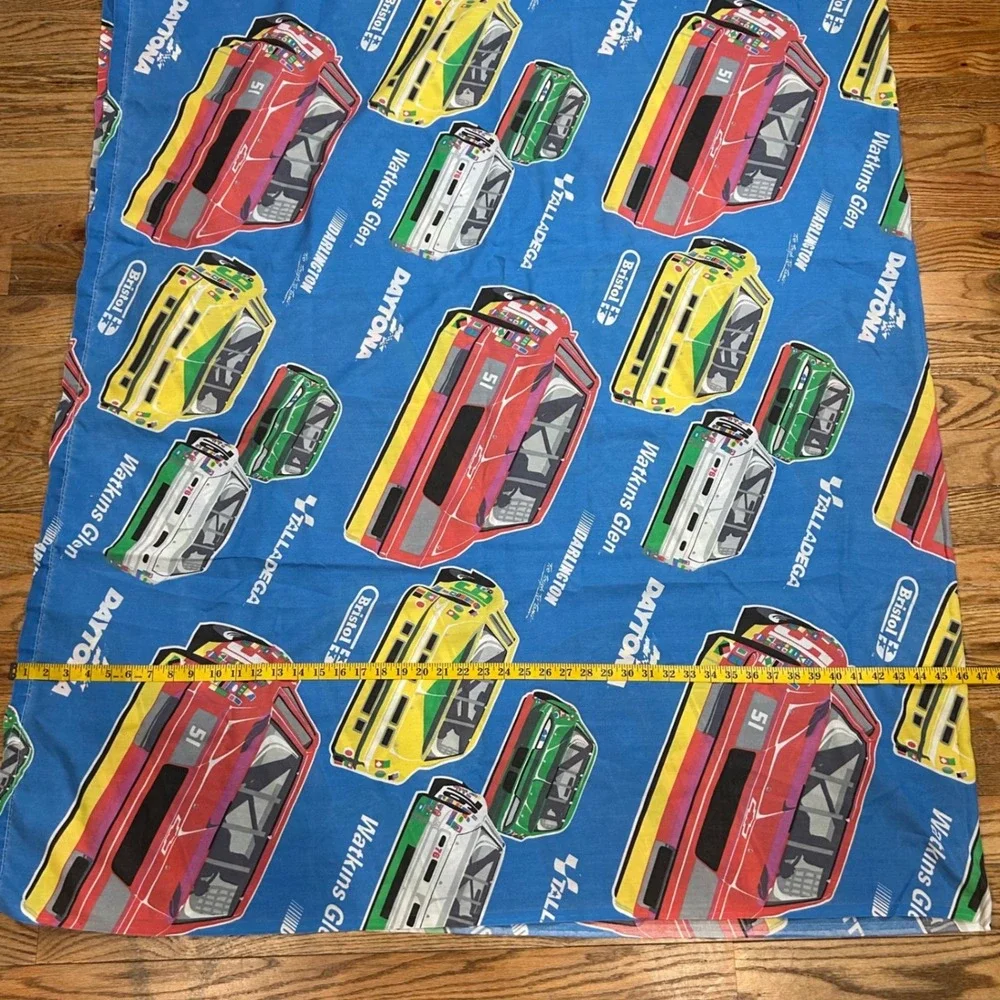 Vintage NASCAR Racing Twin Flat Sheet‎ Blue Daytona Talladega USA 80s 90s